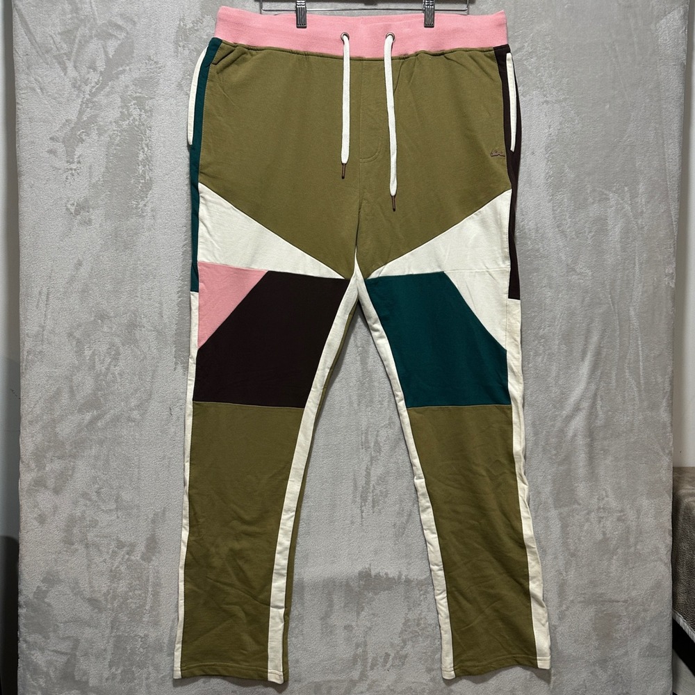 A. Tiziano Charlie Palm Men's Color Blocked French Terry Jogger Sweatpants NWT